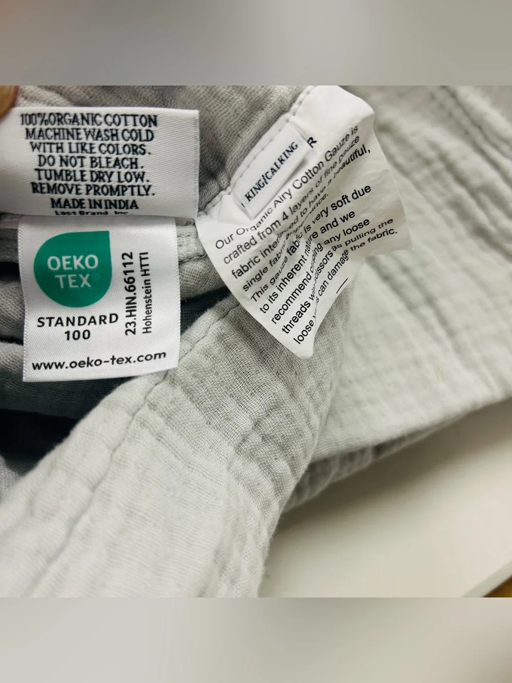 QUINCE Organic Cotton Gauze Duvet Cover King/Cal King Mist 7398